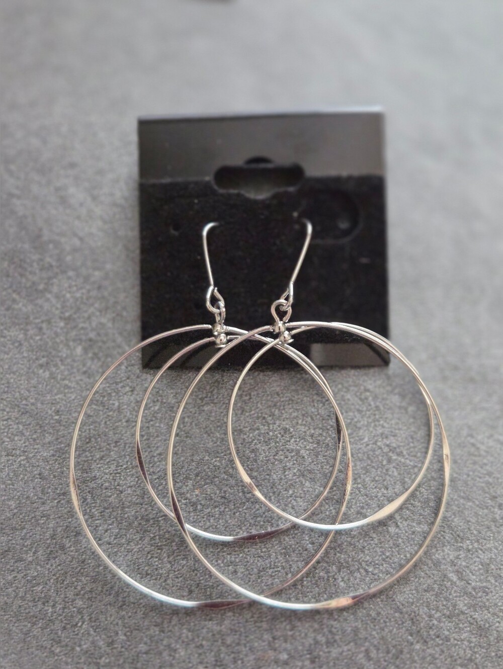 Sterling Silver Dangle Hoop Earrings